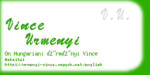 vince urmenyi business card